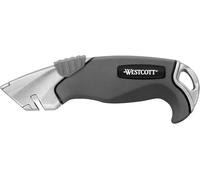 Westcott E-84023 00 cutter de sécurité en alliage aluminium avec manche antidérapante, largeur de lame 18 mm, gris/noir