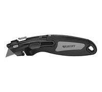 Westcott E-84032 00 Beurrier de sécurité avec lames de rechange, magazine de lame et coupe-cordon, poignée Softgrip Noir