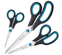 Westcott Ciseaux Easy Grip - Set 3 pièces, poignée confort, lames inox extra-tranchantes - Noir