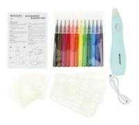 Westcott Set Airbrush pour enfants E-16800 - Crayon électrique 12 feutres 19 pochoirs batterie USB
