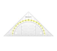 Westcott Géodésique 14 cm détachable | Géodésique transparente en plastique avec graduation jaune | Échelle technique & rapporteur pour l'école, l'université ou le bureau | E-10139 00