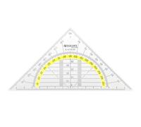 Westcott Géodésiques 14 cm - Géodésiques transparentes en plastique avec graduation jaune - Échelle technique & rapporteur pour l'école, l'université ou le bureau - E-10130 00