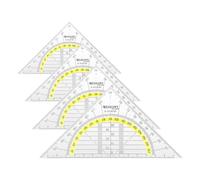 Westcott Géodésiques 14 cm - Géodésiques transparentes en plastique avec graduation jaune - Échelle technique & rapporteur pour l'école, l'université ou le bureau - E-10130 00 (Lot de 4)