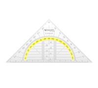 Westcott Géodésiques 14 cm - Géodésiques transparentes en plastique incassable avec échelle jaune - Échelle technique & rapporteur pour l'école, l'université ou le bureau - E-10132 00