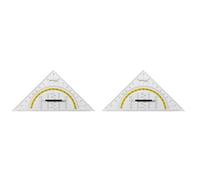 Westcott Géométrie plastique, transparent - triangulaire et autres modèles disponibles 1 pièce 22 cm/mit Griff (Lot de 2)