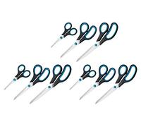 Westcott-i - n-90027 00-set de ciseaux easy grip inoxydable - 13/21/25 cm 9 pièces bleu/noir