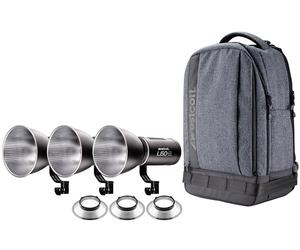 WESTCOTT Kit de 3 Torches LED L60-B Bi Color + Sac à dos