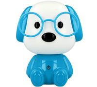 Westcott Lightbuddies E-88003 00 Hugo Lampe de nuit LED pour enfant avec batterie et câble de charge USB Intensité variable Bleu/blanc