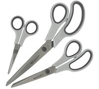 Westcott Lot de 3 paires de ciseaux universels à prise en main facile avec prise en main confortable | Lame en acier inoxydable extra tranchante et durable | Ciseaux pour travaux manuels, maison et
