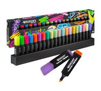 Westcott E-744250 00 Lot de 20 surligneurs avec système d'organisation 2 à 5 mm de largeur de trait - Encre de qualité supérieure d'Allemagne