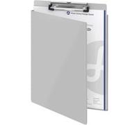WESTCOTT Planchette à pince avec couverture de protection A4 Aluminium, boîte de support de formulaire, clip de fixation,, support de formulaire Gris G