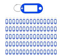 Westcott Porte-clés E-10652 00 – 100 pièces bleus, étiquettes interchangeables, anneau métallique