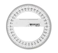 Westcott Rapporteur circulaire 360° plastique transparent 100 mm