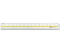 Westcott Règle de lecture de données en acrylique avec guide teinté, 38,1 cm, transparente