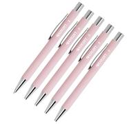 Westcott Stylo à bille PRIMESOFT, 5 pièces, rose, à bille haut de gamme en aluminium, Encre indélébile bleue, Épaisseur de trait XB 1,4 mm, E-745013 00