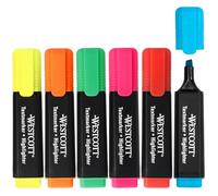 Westcott Surligneurs, lot de 6 | Surligneurs aux couleurs vives | Largeur de trait : 2-5 mm | Encre premium fabriquée en Allemagne | E-744251 00