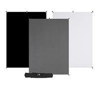 Westcott - Kit 3 fonds noir, blanc, gris 1.50 x 2.10 m + Support X-Drop