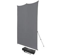Westcott X-Drop Pro Kit de Toile de Fond Infroissable 2,4 x 2,4 m Gris Neutre - pour Les Prises de tête, Les Portraits, Les entretiens vidéo et Les cabines Photo