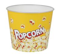 WESTCRAFT Bol à collation, à pop-corn, style rétro, avec une capacité de plus de 2 litres, pour les soirées streming, les films et la télévision, réutilisable, en plastique PP (robuste) (jaune rétro,
