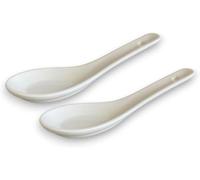 WESTCRAFT - east | White Basics ACCESSOIRES | Nippon Black and Blue - Set de 2 cuillères en porcelaine Asie/Japon de 13,5 cm - Cuillère à soupe, cuillère de service - Set Spoon (White Basics Set de 2)