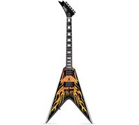 WestCreek Guitars CERBERUS Guitare Électrique, V Heavy Metal Solid Body Electric Guitar, Sillet En Os, Touche En Palissandre, Corps En Acajou, 22 frettes (CB-2 Orange)