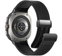 WestEagle Bracelet magnétique en cuir compatible avec Samsung Galaxy Watch 7/6/5/4/Active 2 40 mm 44 mm/Watch 6 43 mm 47 mm/Watch 5 Pro 45 mm/Watch 4 Classic 42 mm 46 mm, 20 mm Brassard pour homme