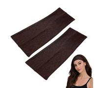 WESTEND CHOICE 2 Pack de Bandeaux de 9 cm de Largeur, Bandeaux Souples et Extensibles, Unisexes, Kylie, Idéal pour la Gym, le Yoga, Bandeau pour Cheveux pour Femmes et Hommes (Brun foncé)