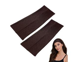 WESTEND CHOICE 2 Pack de Bandeaux de 9 cm de Largeur, Bandeaux Souples et Extensibles, Unisexes, Kylie, Idéal pour la Gym, le Yoga, Bandeau pour Cheveux pour Femmes et Hommes (Brun foncé)
