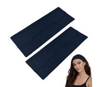 WESTEND CHOICE 2 Pack de Bandeaux de 9 cm de Largeur, Doux, Bandeau Uni Extensible Unisexe Kylie, Bandeaux pour Femmes et Hommes, Idéal pour Gym, Yoga, Bandeau pour Cheveux (Bleu Marine)