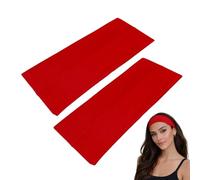 WESTEND CHOICE Bandeaux larges de 9 cm Lot de 2 Bandeau de tête souple uni extensible unisexe Bandeau Kylie Bandeaux pour femmes et hommes Gym Yoga Serre-tête (Rouge)