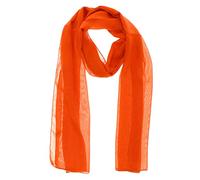 WESTEND CHOICE - Écharpes en mousseline pour femmes - Écharpe unie pour le cou - Écharpe douce pour la tête - Écharpe légère pour femmes et filles - 150x45 cm, Orange, taille unique