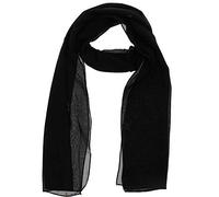 WESTEND CHOICE - Écharpes en mousseline pour femmes - Écharpes unies pour le cou - Écharpe douce pour la tête - Écharpe légère pour femmes et filles - 150x45 cm, Noir , taille unique