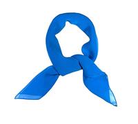 WESTEND CHOICE Foulards carrés en mousseline de soie pour femme - Écharpe unie rétro des années 50 - Bandana léger - 65 x 65 cm, bleu, taille unique