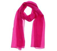WESTEND CHOICE Foulards en mousseline de soie pour femme - Uni - Écharpe douce - Foulard pour filles - 150 x 45 cm, fuchsia, taille unique