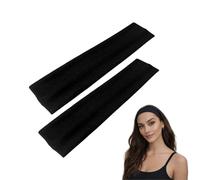 WESTEND CHOICE Lot de 2 bandeaux Kylie de 5 cm de large, unis, extensibles, unisexes pour homme et femme, bandeau doux pour la gym, l'exercice, le yoga (noir)