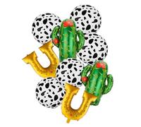 Western-Balloons Lot de 9 ballons en aluminium avec cheval, fer à cheval, bottes, cactus pour anniversaire sur le thème occidental, rodéo, enterrement de vie de jeune fille