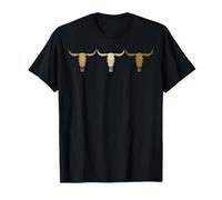 Western Boho Cow Skull - Rustic Ranch Vintage Vibes T-Shirt