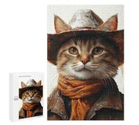 Western Cat Cowboy Costume-1 Puzzle 1000 Pièces Educa Jouet en Bois Cadeau Unique Décoration Intérieure Jeu Éducatif Challenge Toy Adultes Et Enfants À Partir De 14 Ans 1000 PCS