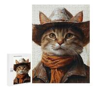 Western Cat Cowboy Costume-1 Puzzle 1000 Pièces Educa Jouet en Bois Cadeau Unique Décoration Intérieure Jeu Éducatif Challenge Toy Adultes Et Enfants À Partir De 14 Ans 500 PCS