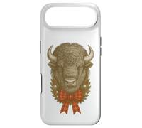 Western Christmas Bison Couronne de Noël Rustique sur Bois Coque pour iPhone Air