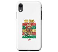 Western Christmas Santa Cowboy Boots Hat Naughty List Coque pour iPhone XR