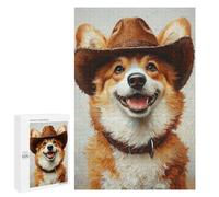Western Corgi Cowboy Hat Puzzle 1000 Pièces Educa Jouet en Bois Cadeau Unique Décoration Intérieure Jeu Éducatif Challenge Toy Adultes Et Enfants À Partir De 14 Ans 1000 PCS