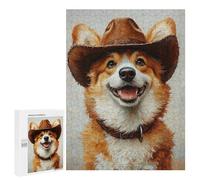 Western Corgi Cowboy Hat Puzzle 500 Pièces Educa Jouet en Bois Cadeau Unique Décoration Intérieure Jeu Éducatif Challenge Toy Adultes Et Enfants À Partir De 14 Ans 500 PCS