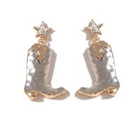 Western Cowboy Boot boucles d'oreilles pour femmes, deux tons étoile Accent Rodeo boucles d'oreilles, Bohème pays & porter des bijoux