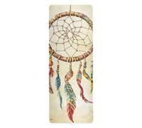 Western Cowboy Dream Catcher Tapis de yoga de voyage 1 mm pour yoga chaud Imprimé antidérapant Serviette antidérapante avec sac 180,3 x 66 cm
