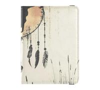 Western Cowboy Dream Catchers Cerf Crânes Cuir Marron Décoratif Passeport et Vaccin Card Holder Combo Vaccin Case Protector Cover Wallet Passport Holder Ultra Slim, Western Cowboy Dream Catcher Crânes