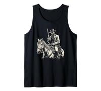 Western Cowboy Riding Horse Dark Outlaw Art Black Graphic Débardeur