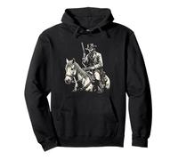 Western Cowboy Riding Horse Dark Outlaw Art Black Graphic Sweat à Capuche