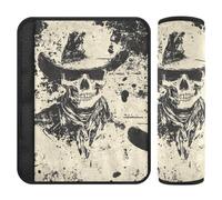 Western Cowboy Skull Cowboy Vast Wilderness Lot de 2 housses de ceinture de siège de voiture Protège votre cou et vos épaules pour avion forro para cinturon de seguridad