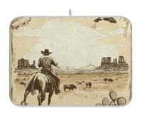Western Cowboy Spurs Cattle Drive The West Ranch Tapis de séchage absorbant lavable pour comptoir Accessoires de cuisine Grand 45,7 x 61 cm